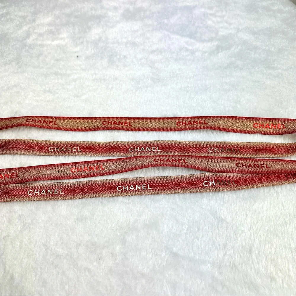 CHANEL Red and Gold Ribbon 2 Yards - Picture 2 of 3